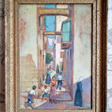 Painting on wood 50X38 cm gilded frame