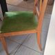6 Chaises bois assise velours vert
