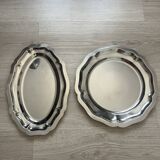 Lot de 2 services plateau en inox