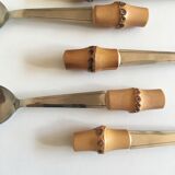 Set of 6 teaspoons bamboo 1960 mid century riviera
