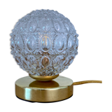 Vintage globe table lamp in molded glass
