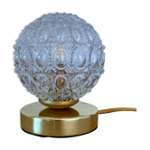 Vintage globe table lamp in molded glass