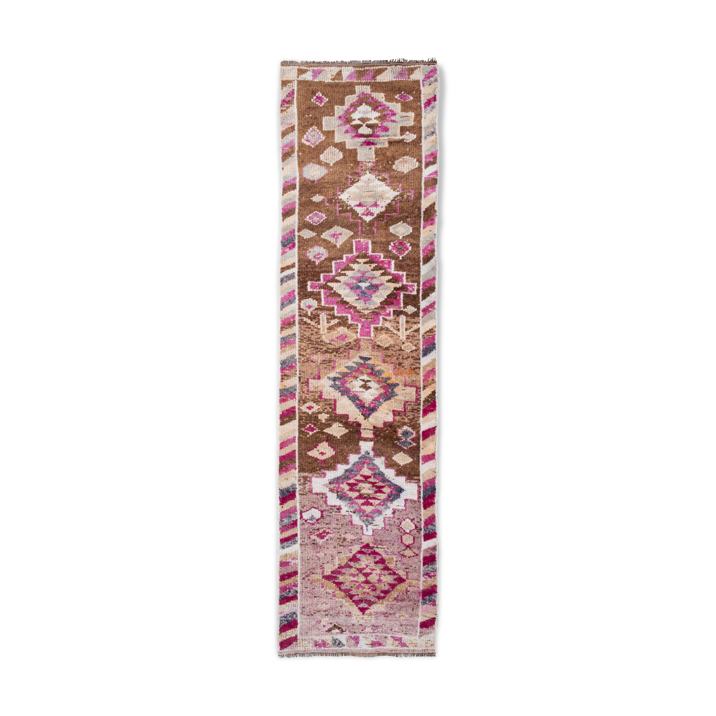 Tapis noué à la main turc vintage 83x287 cm