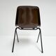 Brown and black set of 6 Polyprop chairs on a metal frame. The Polyprop cha