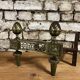 Pair of bronze andirons stamped bouhon frères in louis xvi style