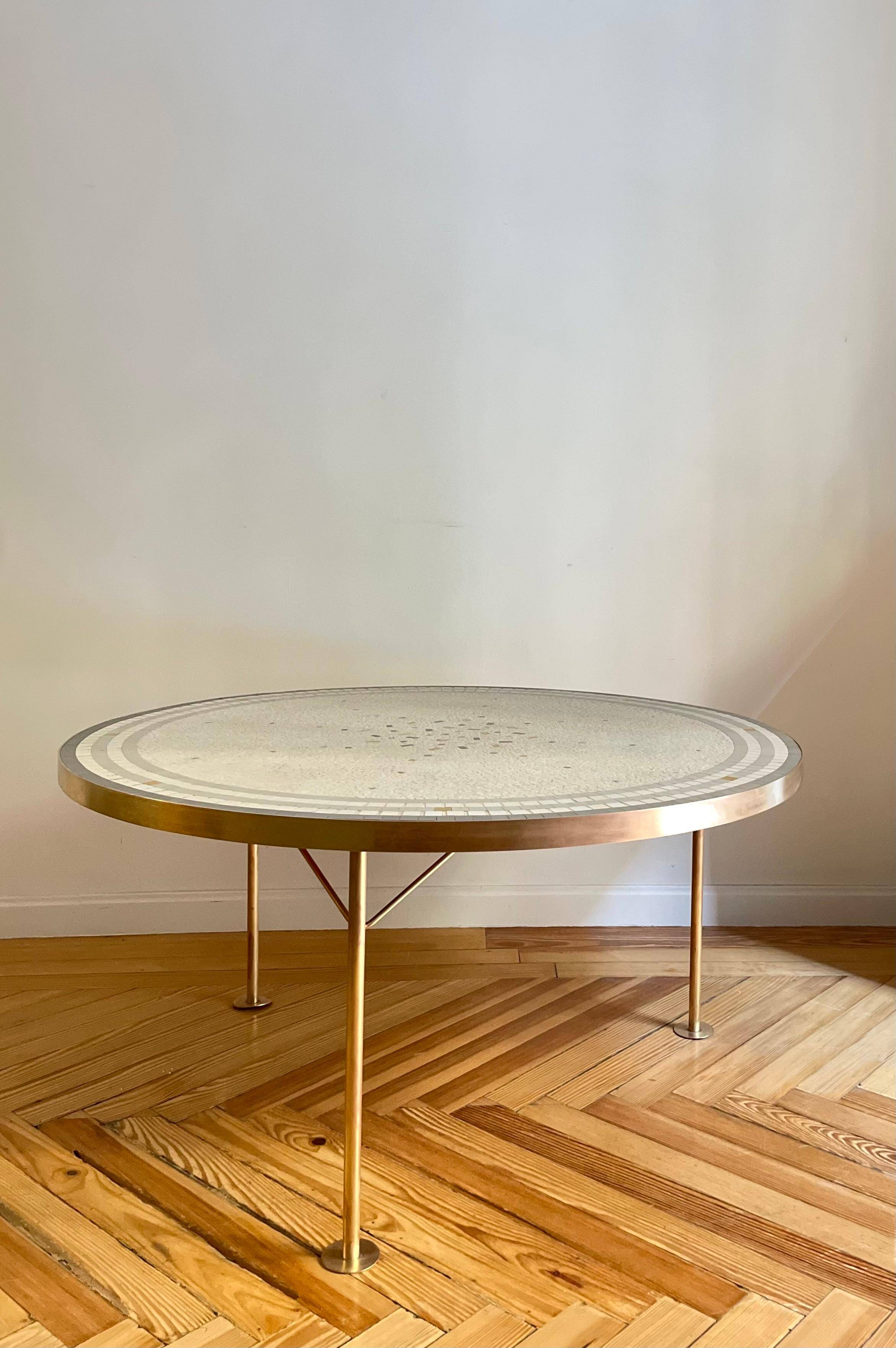 Berthold Müller Mosaic and Brass Table