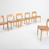 Modern Scandinavian oak chairs by N.O. Muller for J.L. Mollers 1970s