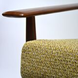 Fauteuil scandinave jaune chiné