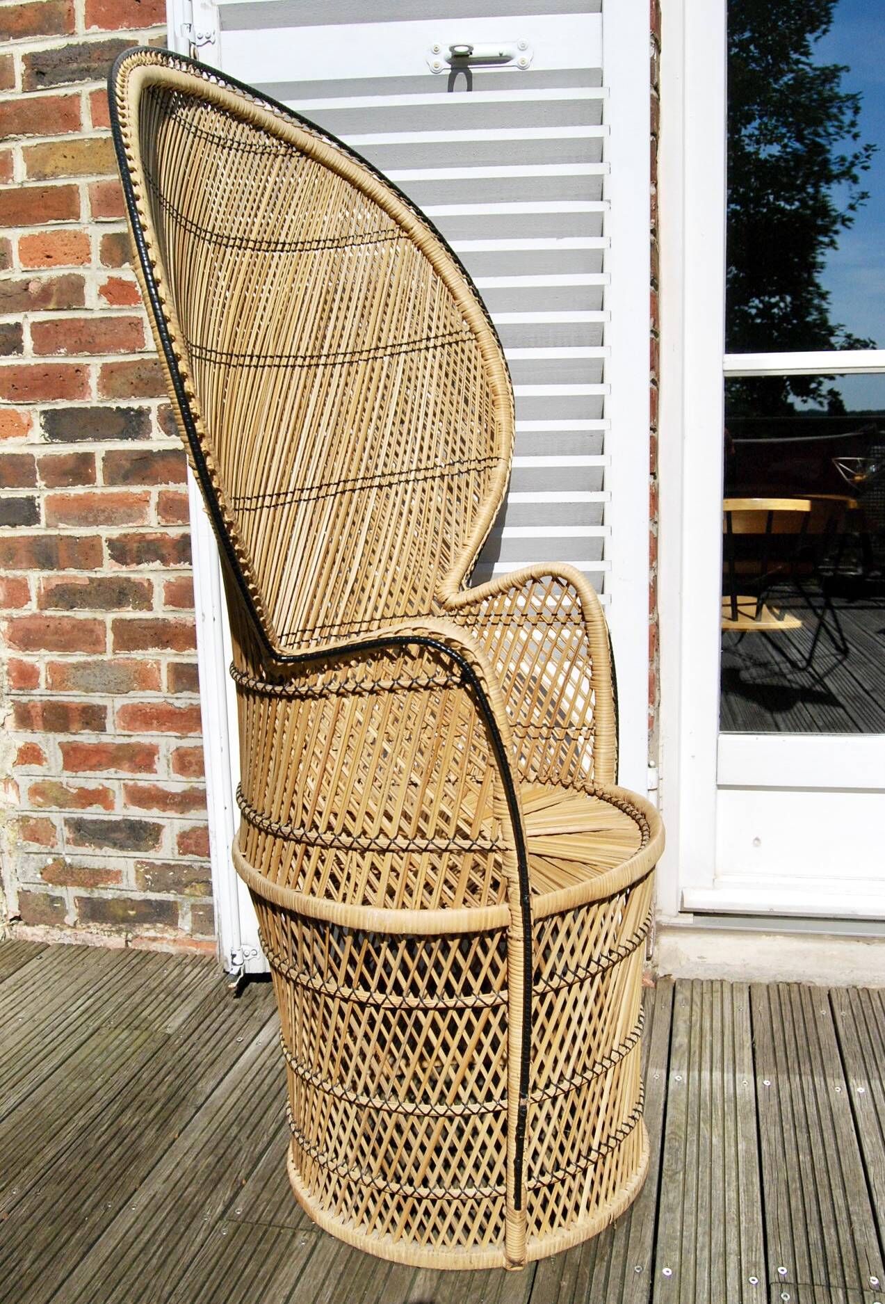 Emmanuelle armchair in 1970s rattan