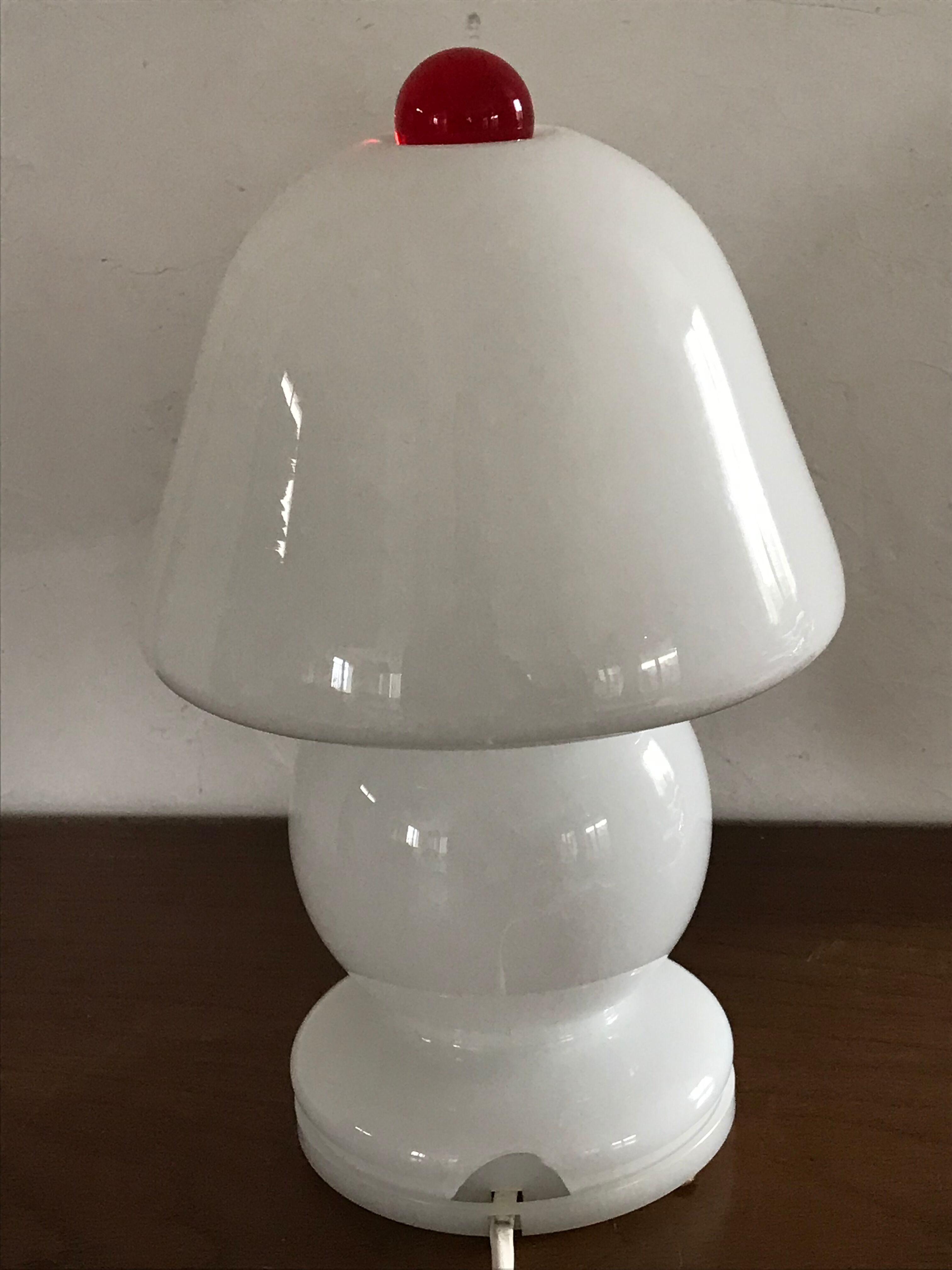 Opaline vintage mushroom lamp