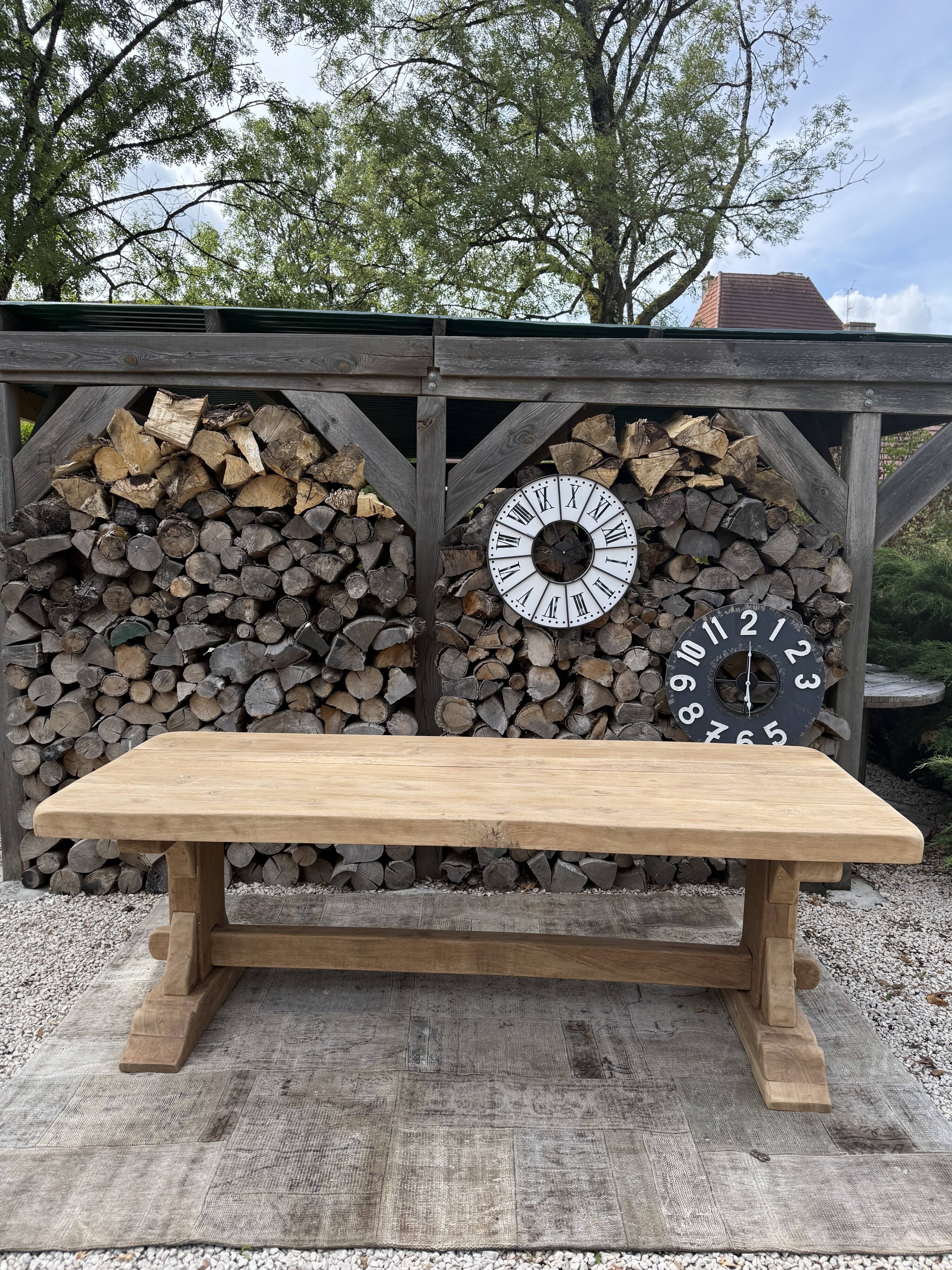 Monastery table, solid oak, 220cm.