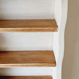 Linen-colored wooden shelf