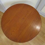 Round coffee table solid wood and vintage metal
