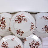 Set of 6 vintage Sarreguemines Danish porcelain dinner plates