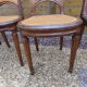 Set of 8 Louis XVI style convertible chairs, canned, racket backrest