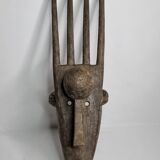 Masque N'Tomo Bambara, Mali, Bois Sculpté, Patine Ancienne, XXe, 64 cm