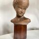 Child's head in terracotta 1920 wooden base