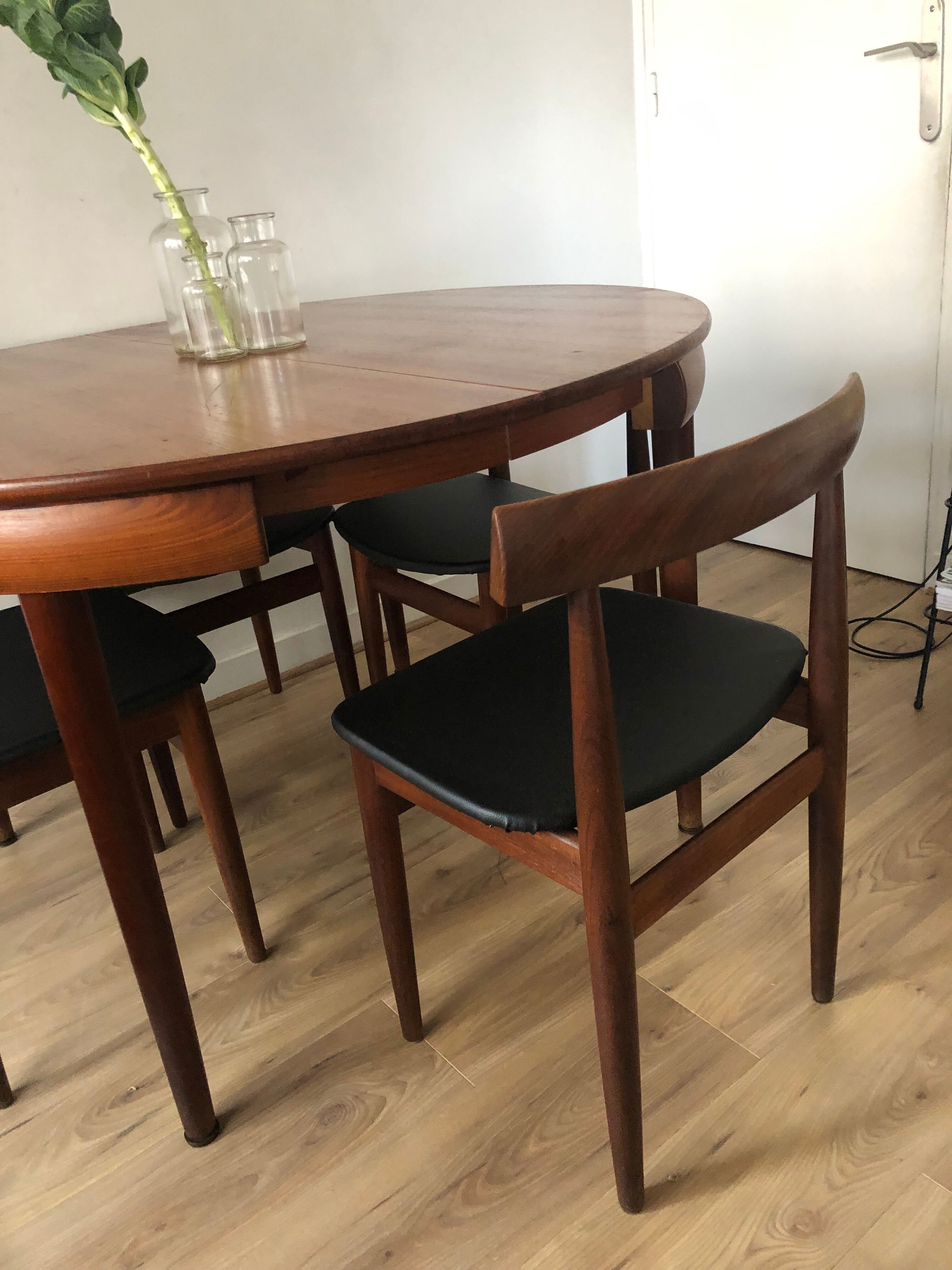 Set table and Chair Hans Olsen 1950 Scandinavian teak