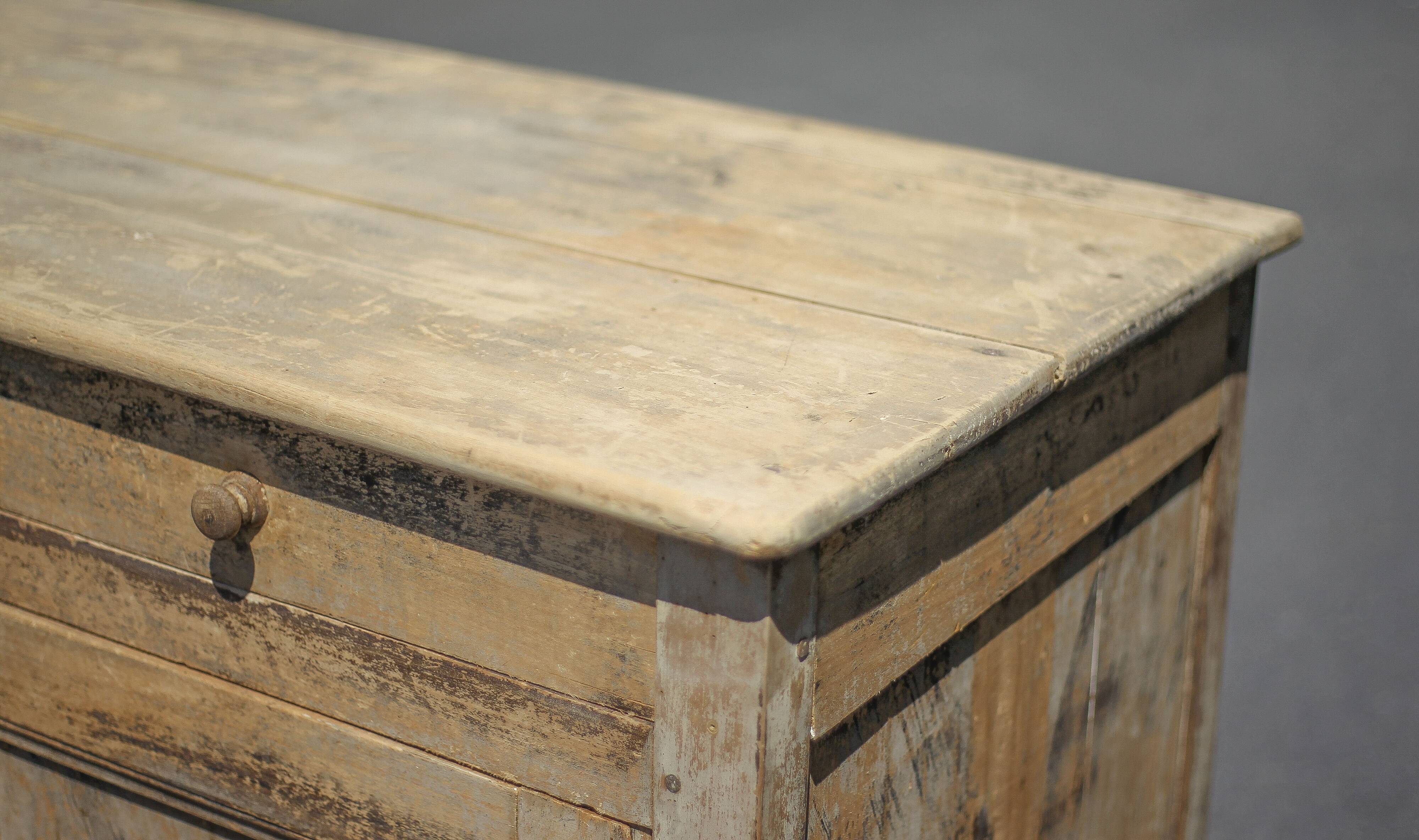 Old wooden sideboard, wooden furniture, brutalist storage furniture