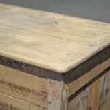 Old wooden sideboard, wooden furniture, brutalist storage furniture