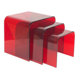 Plexiglass coffee tables set