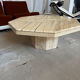 Vintage Octagonal Travertine Coffee Table with Geometric Pattern, 1970