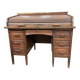 Bureau américain vintage en bois avec volet roulant