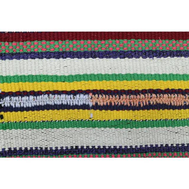Vintage Turkish Oushak handmade wool cotton pink green runner rug 150x207