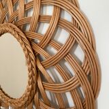 mirror in rattan