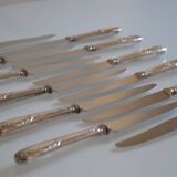 12 couteaux de table métal argenté 25,5 cm