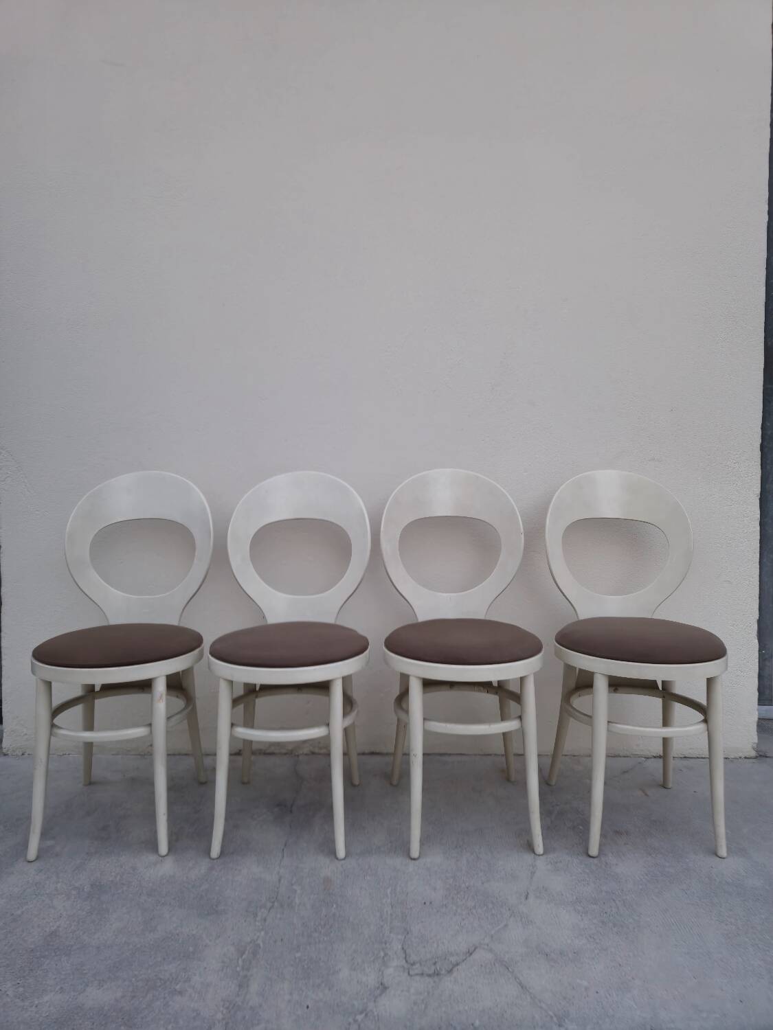 Set of 4 Baumann chairs, Mouette model, vintage 1950s