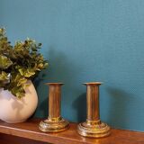 Louis XVI style brass candle holders
