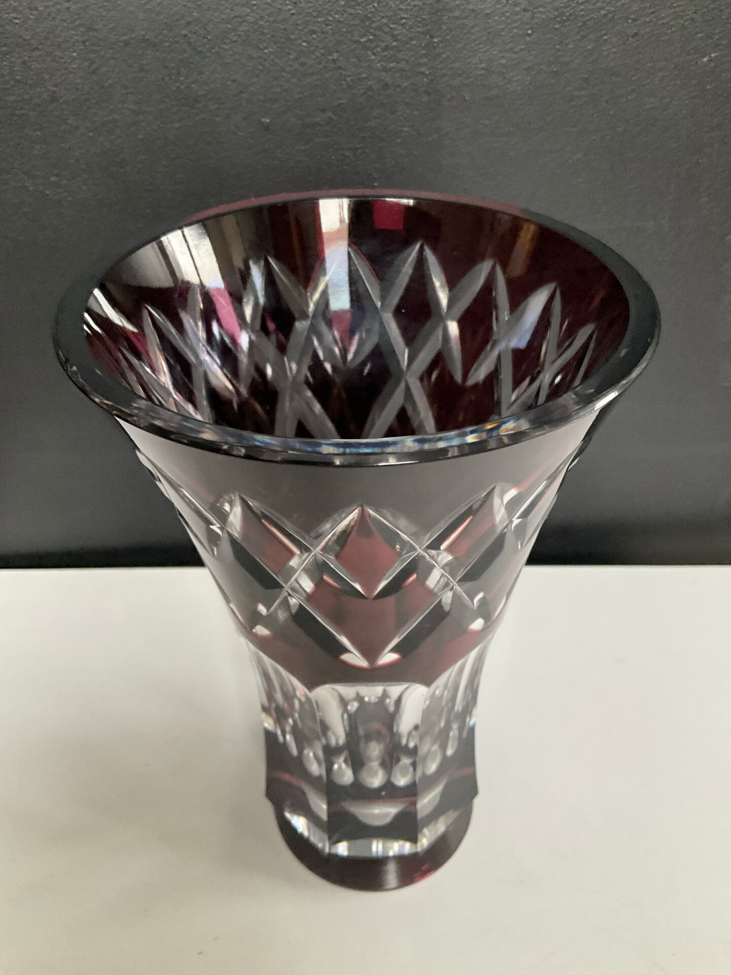 Vintage crystal vase from Val St Lambert