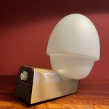 2 Wall Scones Lamps in Opal and brass Italy 80s