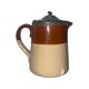 Small beige brown English earthenware milk jug