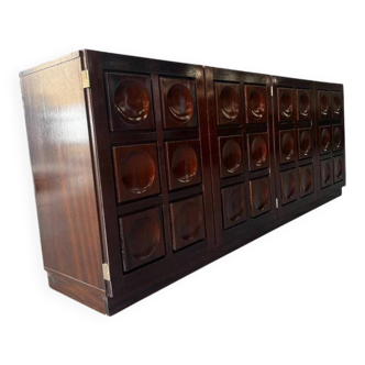 Buffet brutaliste vintage en bois / commode / buffet