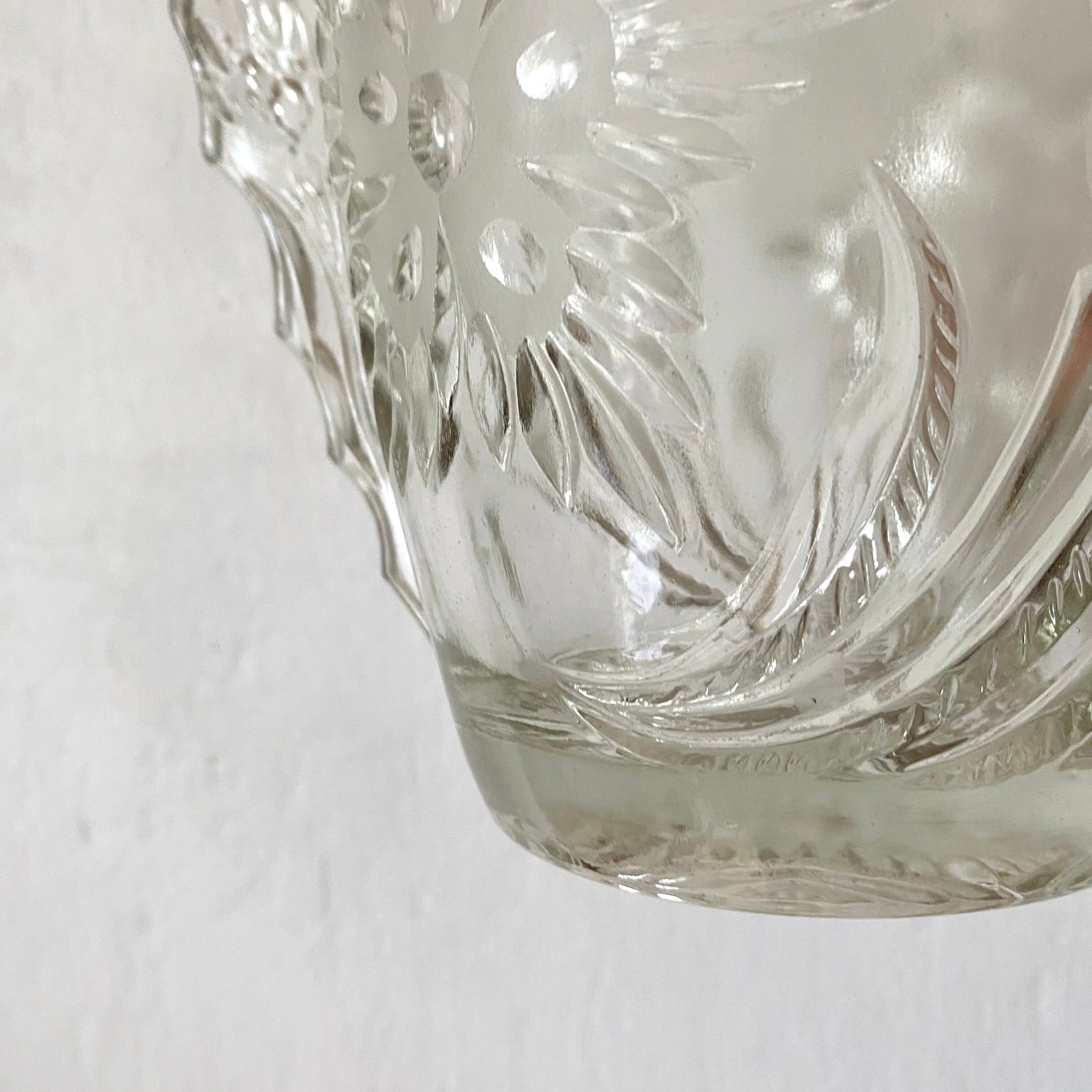 Art Deco chiseled glass ice bucket