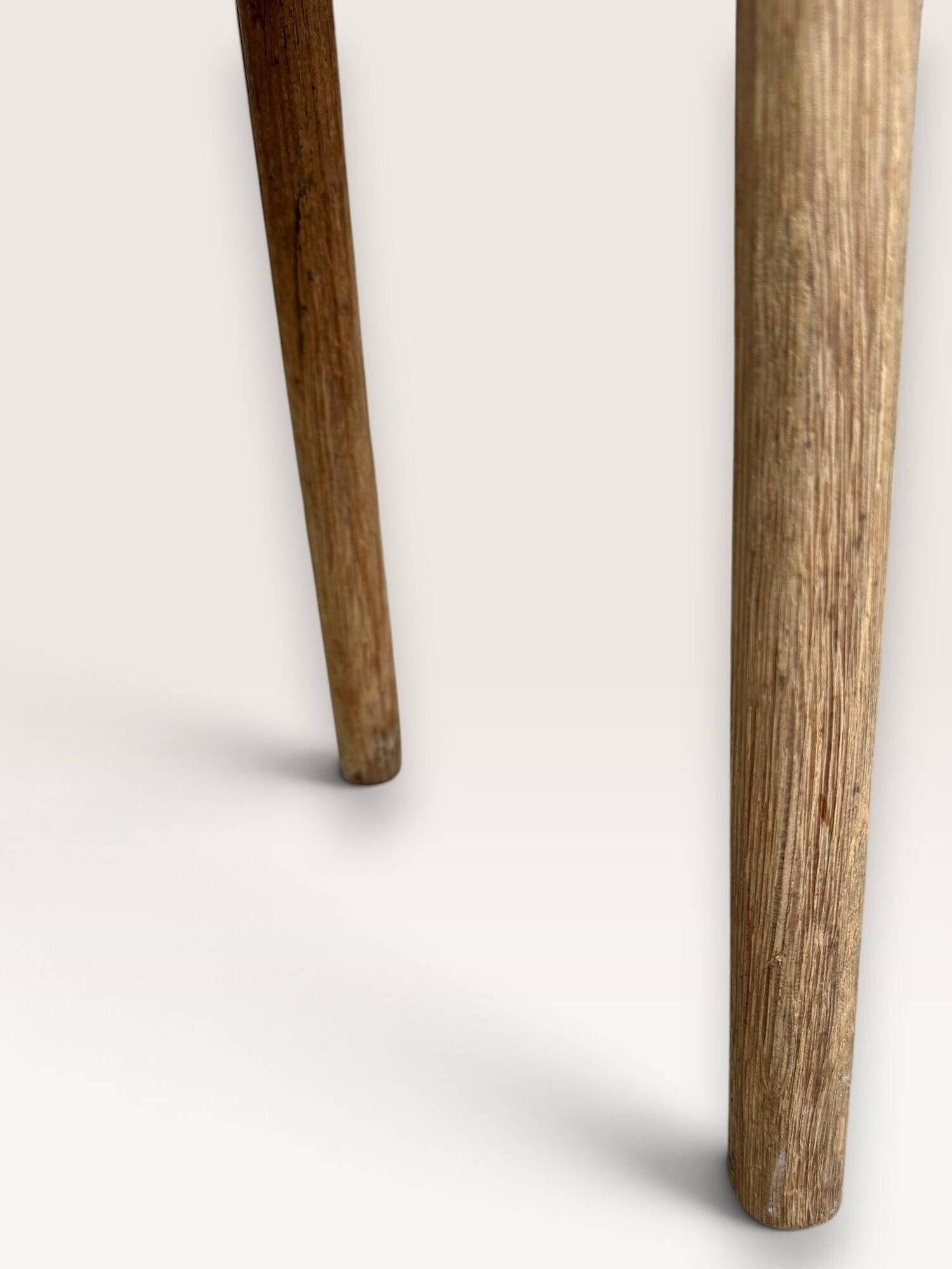Tripod half-moon stool in solid oak, 1950