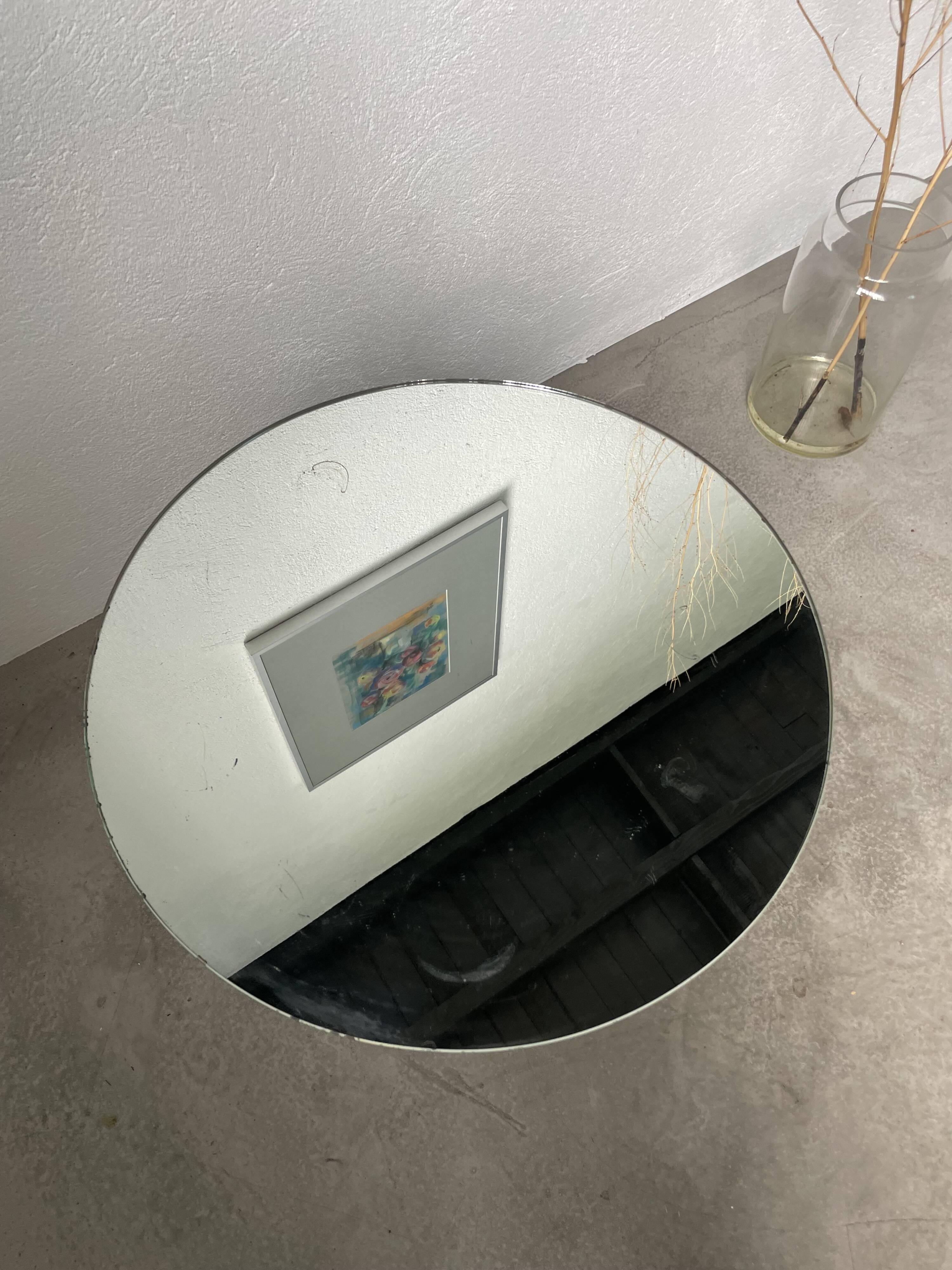 Art deco mirror pedestal table in walnut 1930