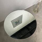 Art deco mirror pedestal table in walnut 1930