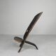 Solid ebony Makonde Palaver chair, 1970s