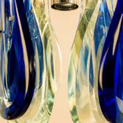 Suspension VECA en verre de Murano bleu, Italie, années 1970