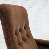 Années 1970, chaise pivotante scandinave vintage, velours, état d'origine.