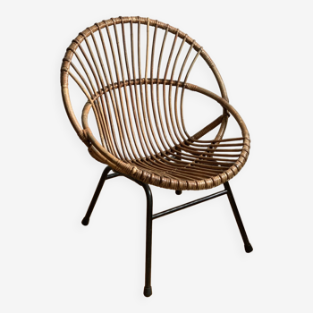 Basket rattan armchair