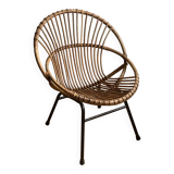 Basket rattan armchair