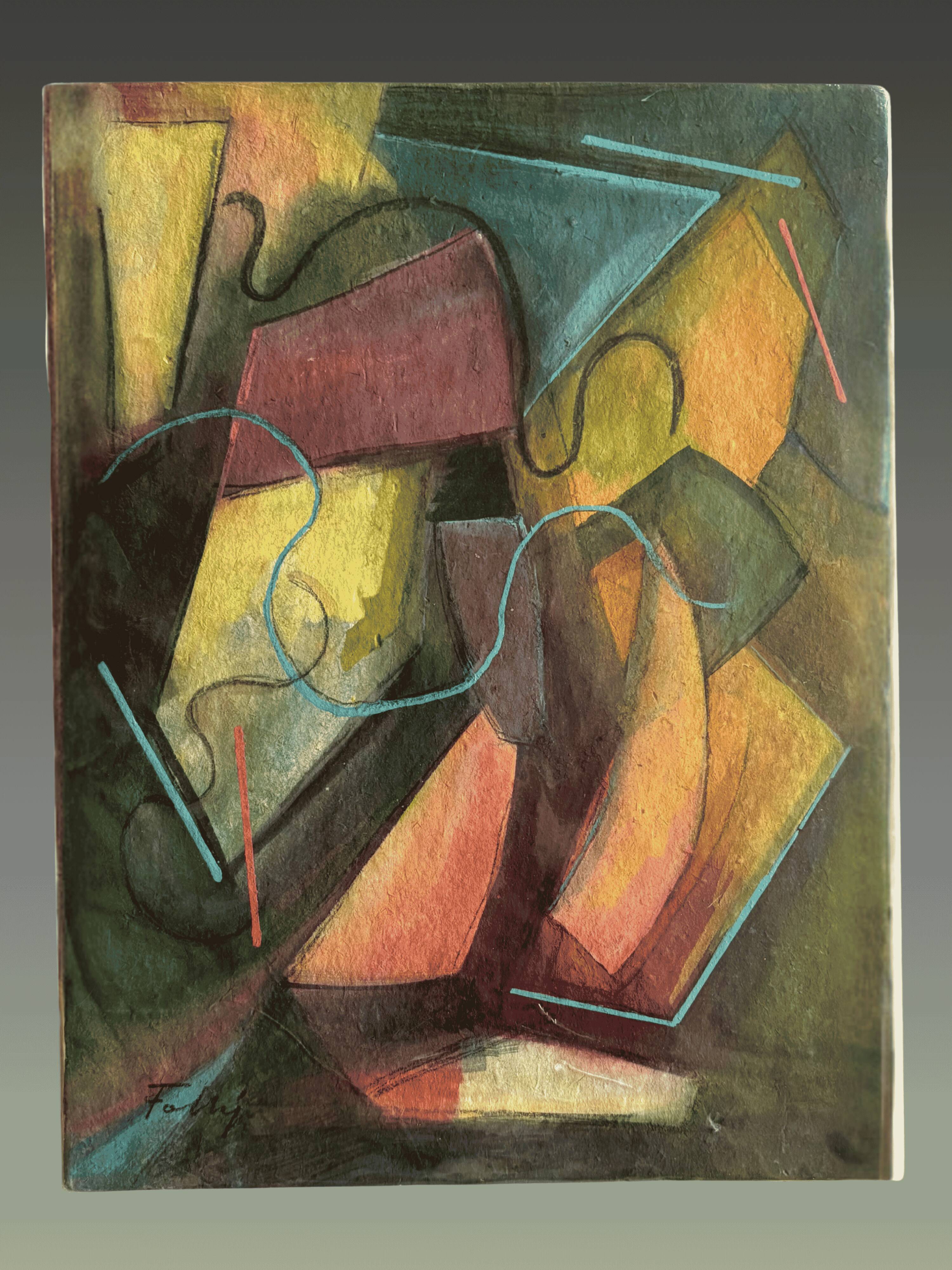 Foltyn frantisek. (1891-1976). abstract composition. modern gouache