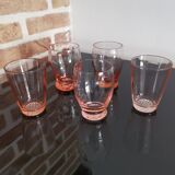 5 mismatched vintage pink glasses
