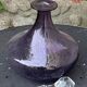 Bubble and purple blown glass decanter and faceted cut glass cap