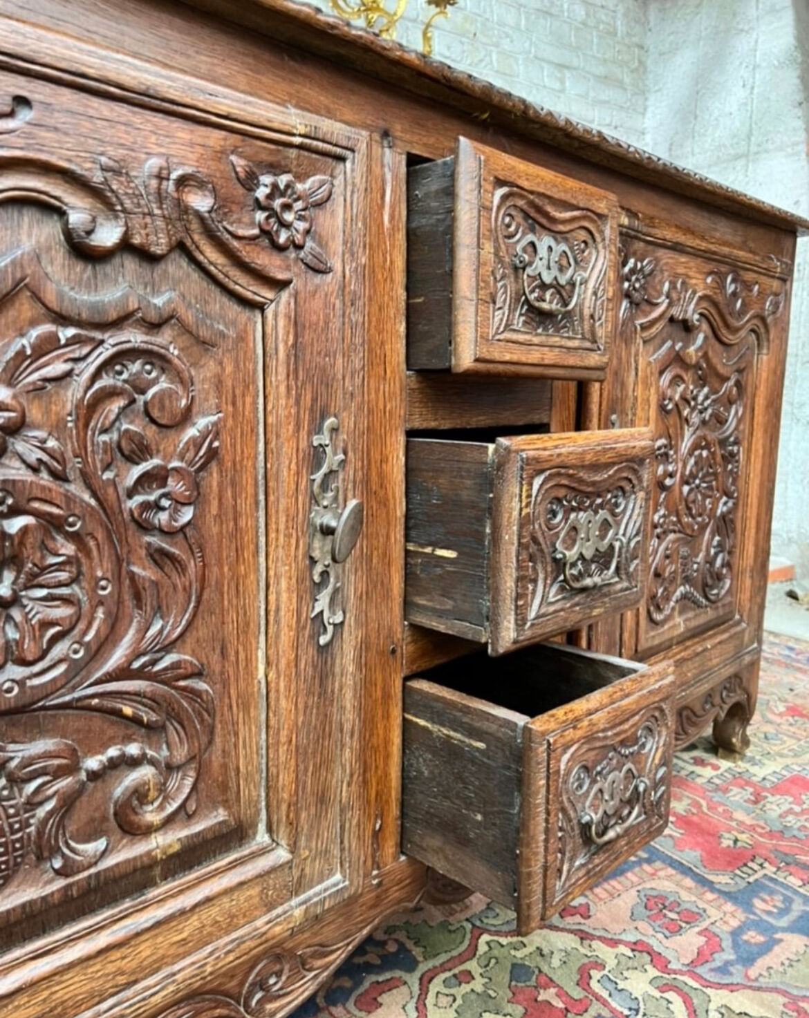 Provencal Buffet In Molded Oak Period Louis XV XVIII Eme Century