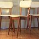 Lot de 3 chaises bois et vinyle